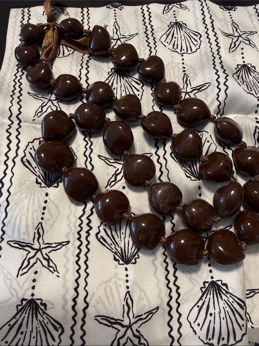 Aloha! Handcrafted Dark Brown Bead Necklace